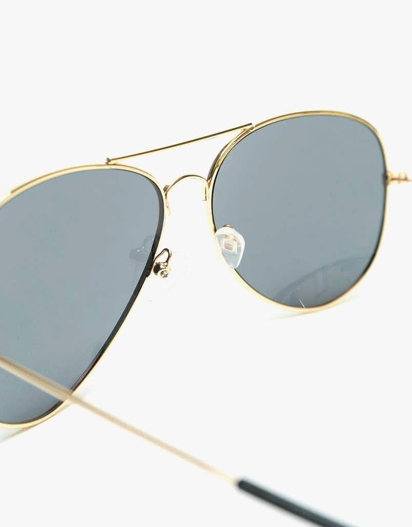 Route One Maverick Aviator Sunglasses - Black/Gold