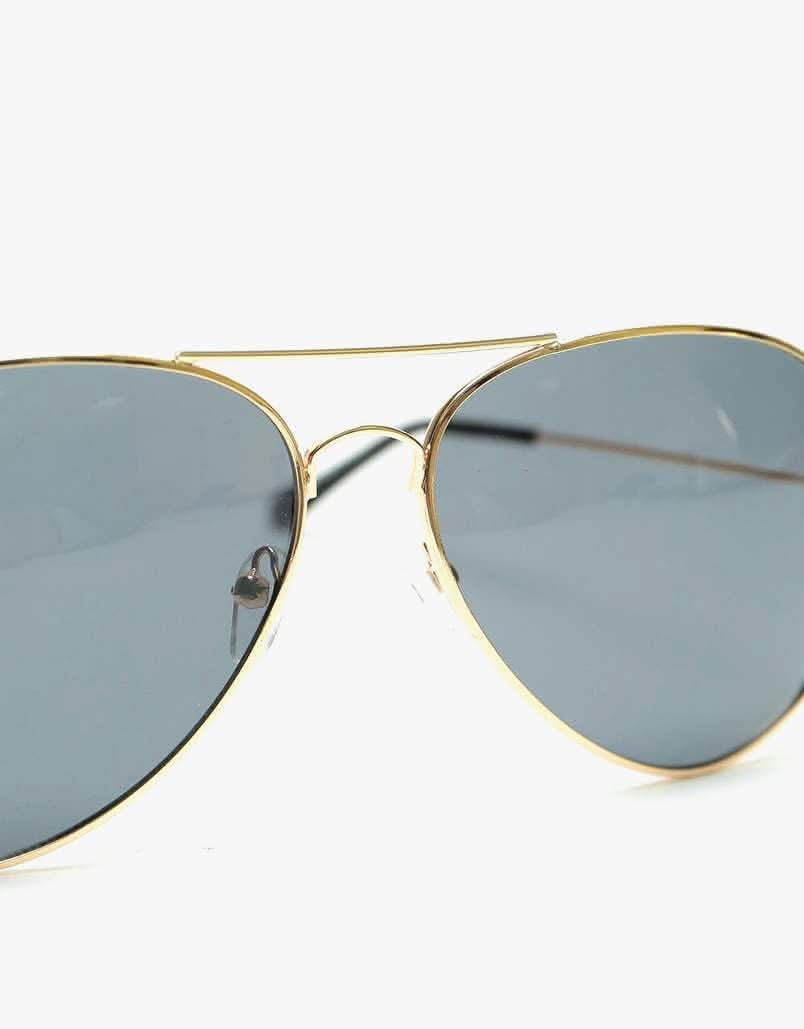 Route One Maverick Aviator Sunglasses - Black/Gold