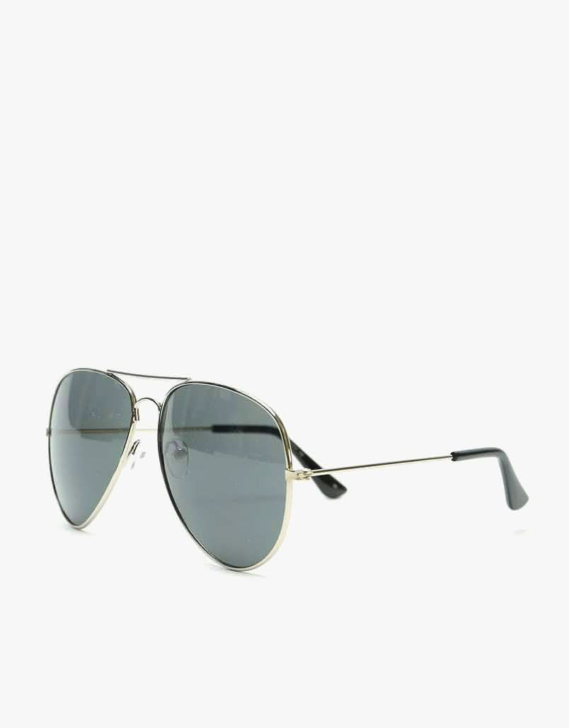 Route One Maverick Aviator Sunglasses - Black/Silver