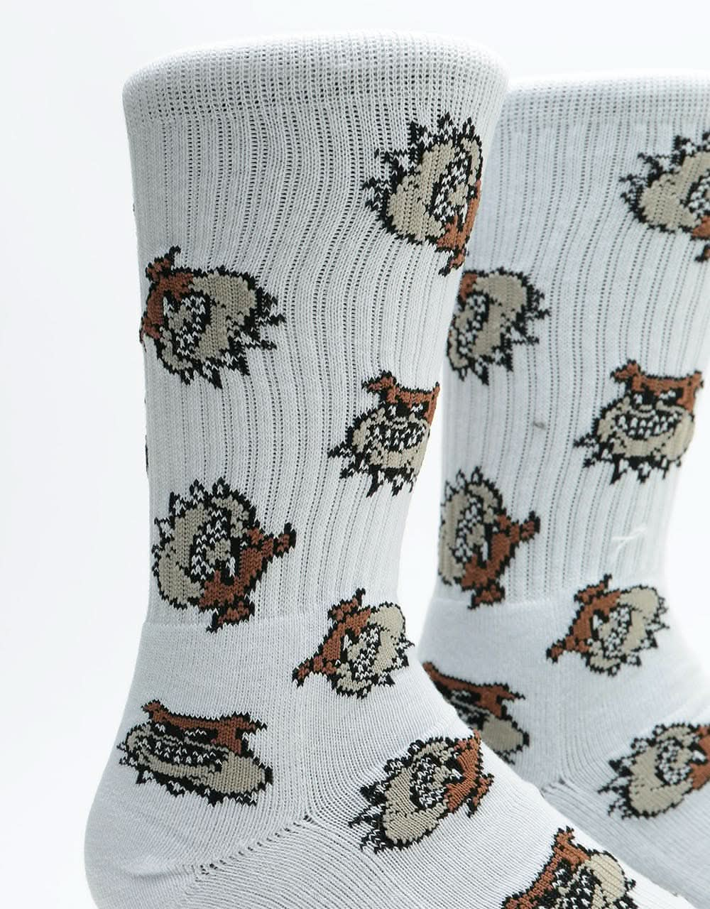 Route One Bulldog Socks - White