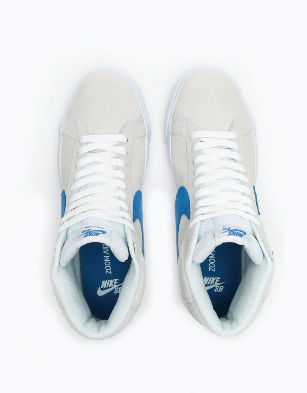 Nike SB Zoom Blazer Mid Skate Shoes - White/Team Royal-White-Cerulean