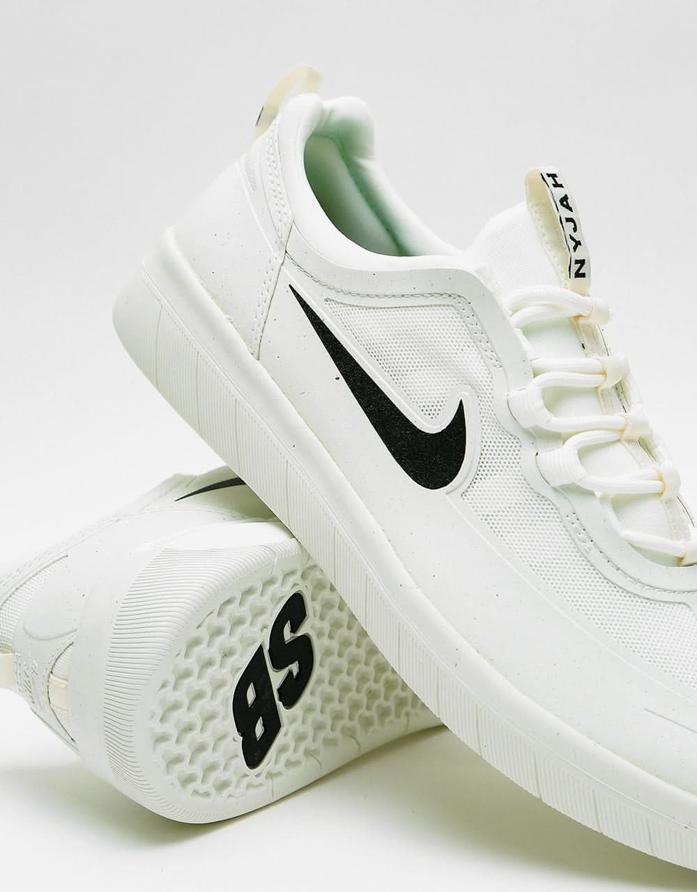 Nike SB Nyjah Free 2.0 Skate Shoes - Summit White/Black-Summit White