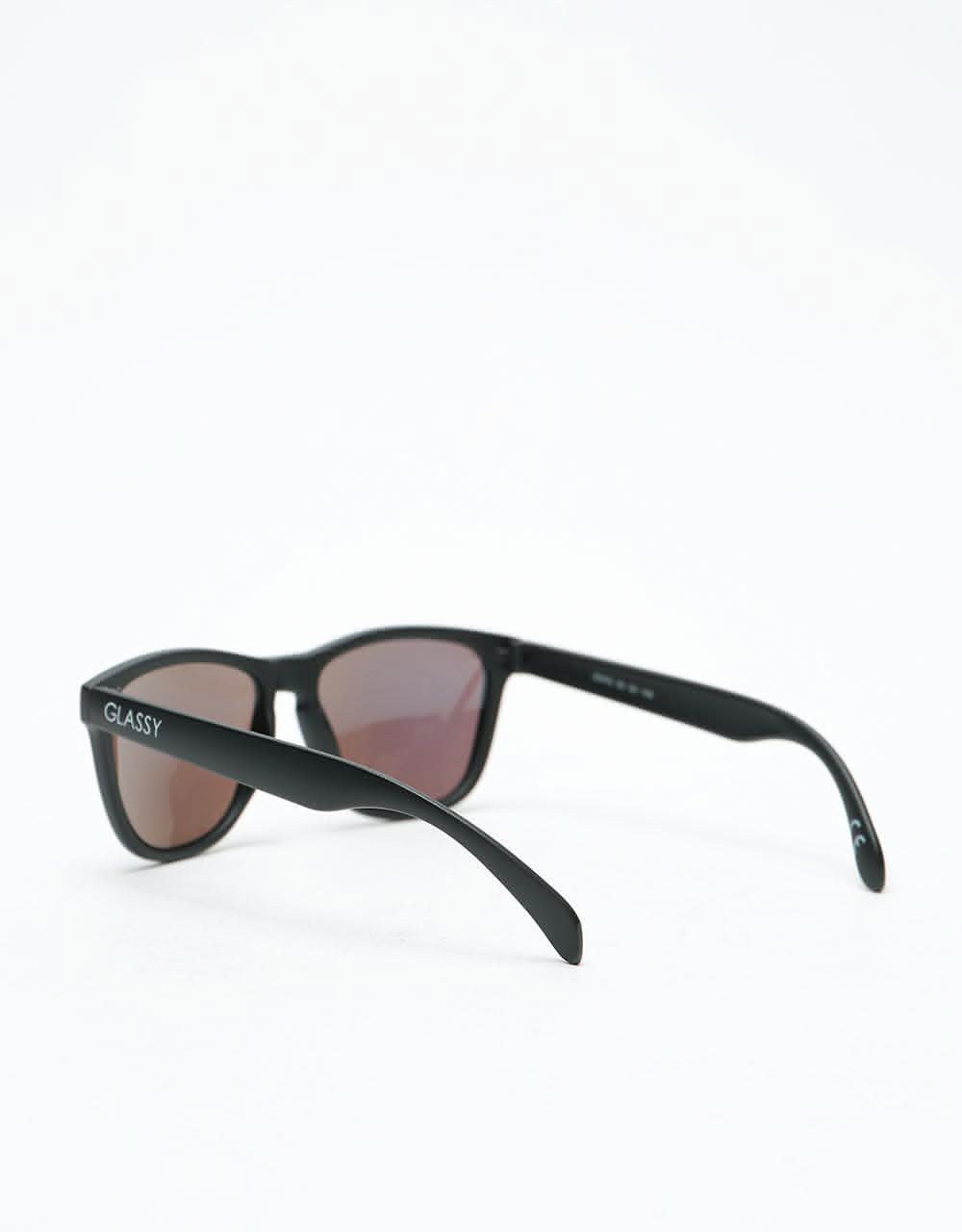 Glassy Sunhater Deric Sunglasses - Matte Black/Gold Mirror