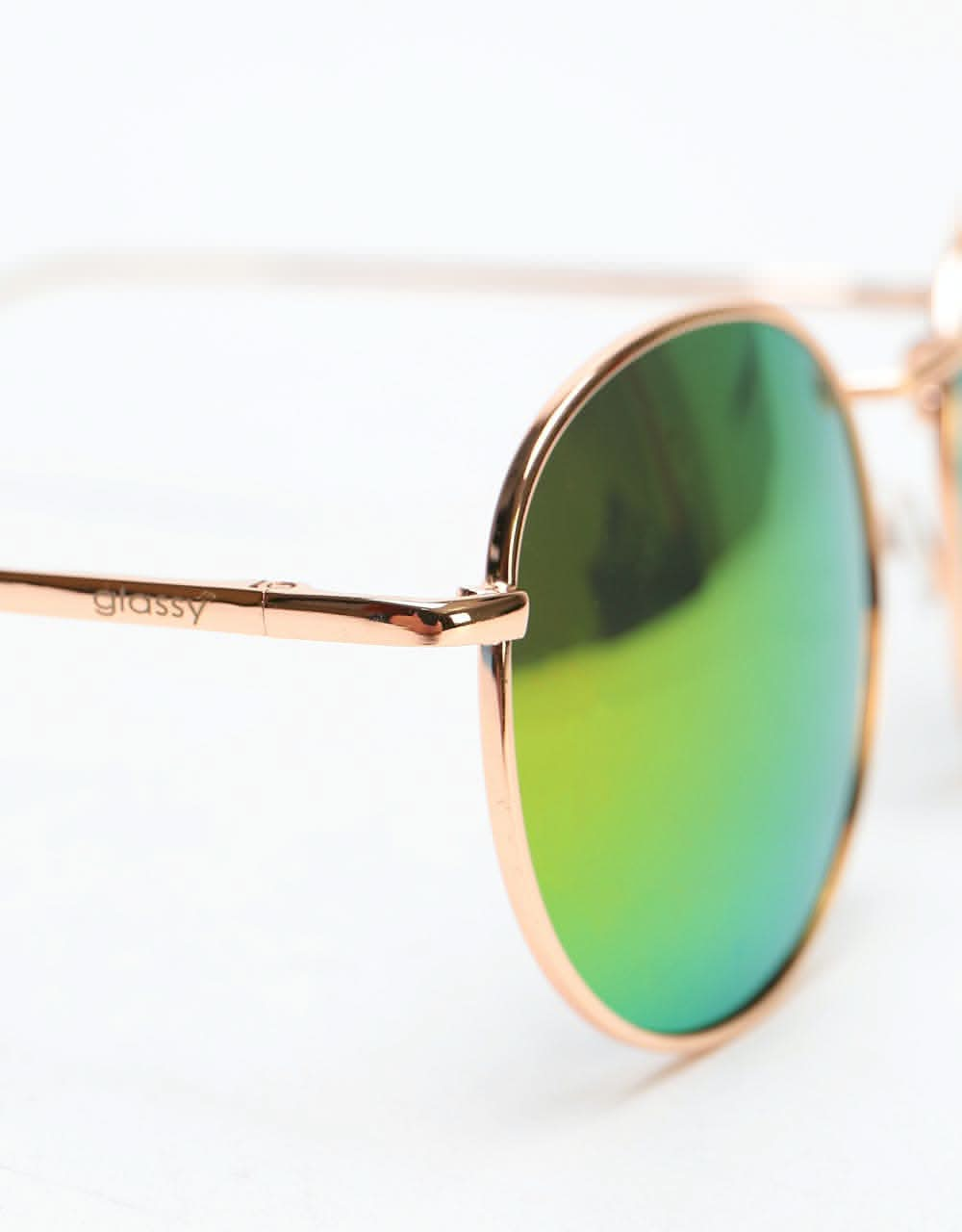 Glassy Sunhater Ridley Sunglasses - Rose Gold/Pink Mirror