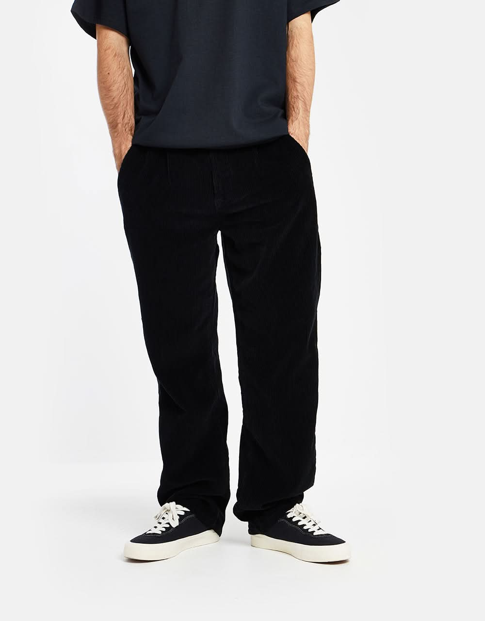 Route One Relaxed Fit Big Wale Cords - Black