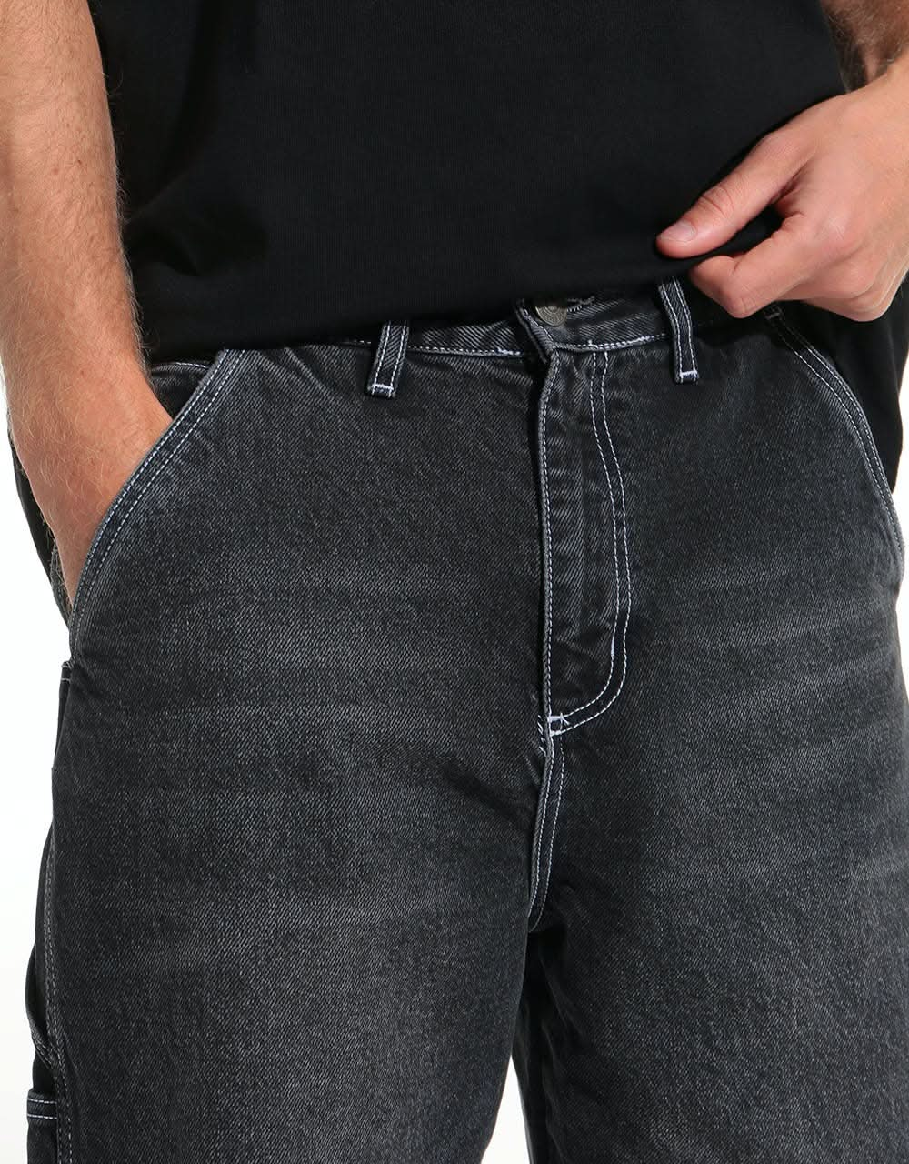 Route One Denim Carpenter Pants  - Washed Black