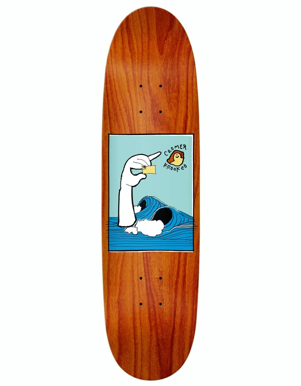 Krooked Cromer Waving Hand Skateboard Deck - 8.38"