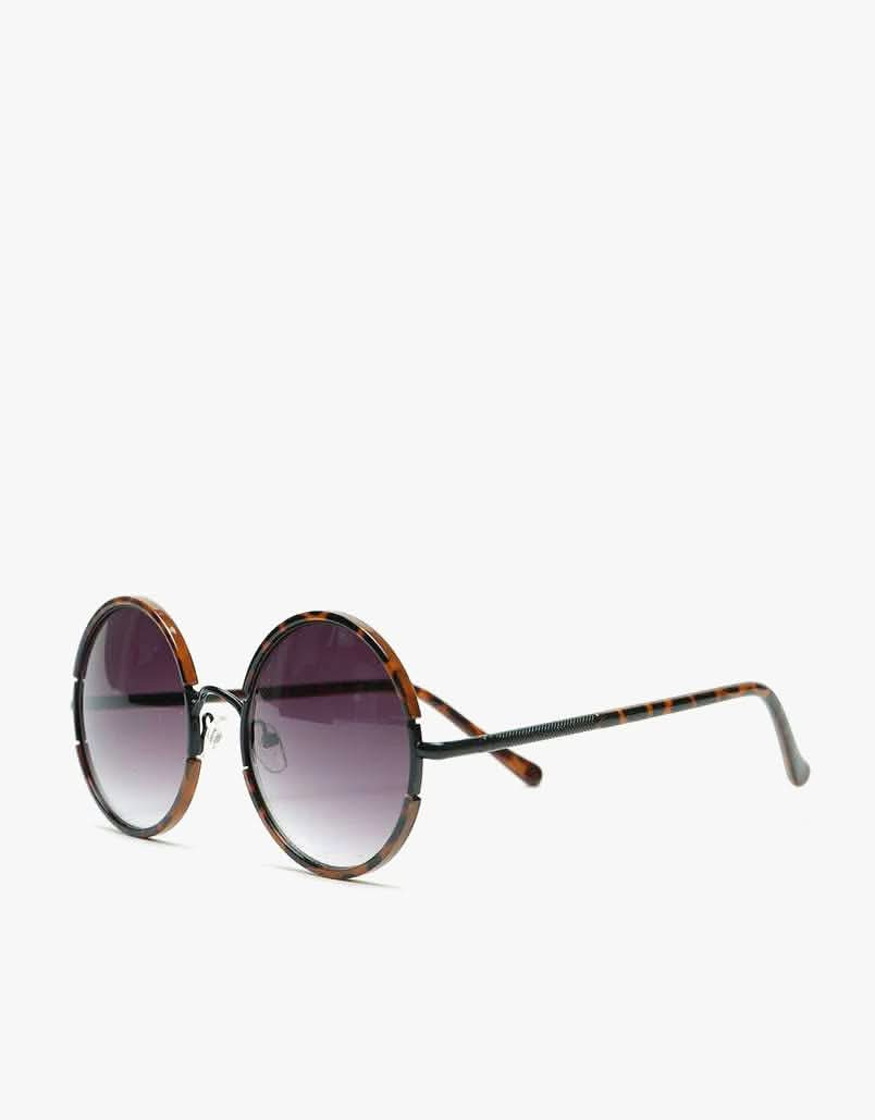 Route One Oversized Round Sunglasses - Tortoiseshell