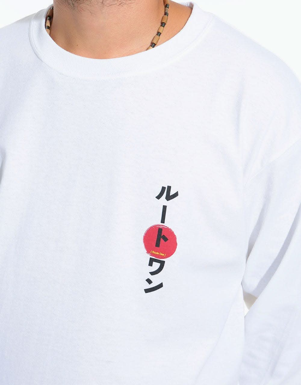 Route One Katakana II Long Sleeve T-Shirt - White