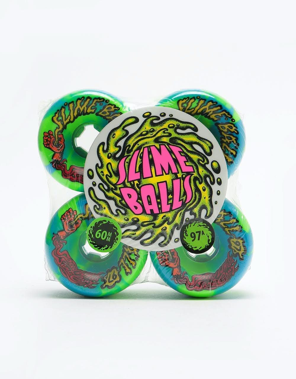 Santa Cruz Slime Balls Vomits Swirl 97a Skateboard Wheel - 60mm