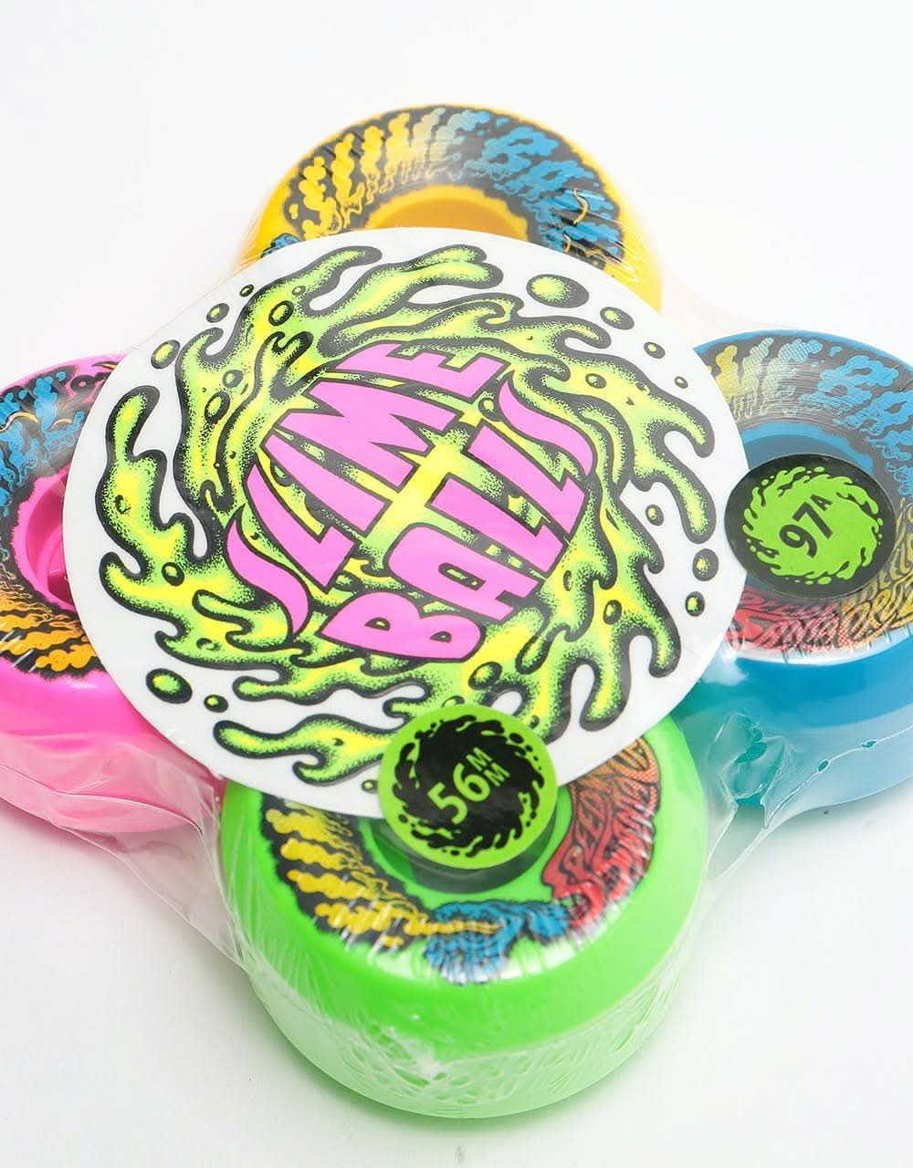 Santa Cruz Slime Balls Vomit Mini Mix Up 97a Skateboard Wheel - 56mm