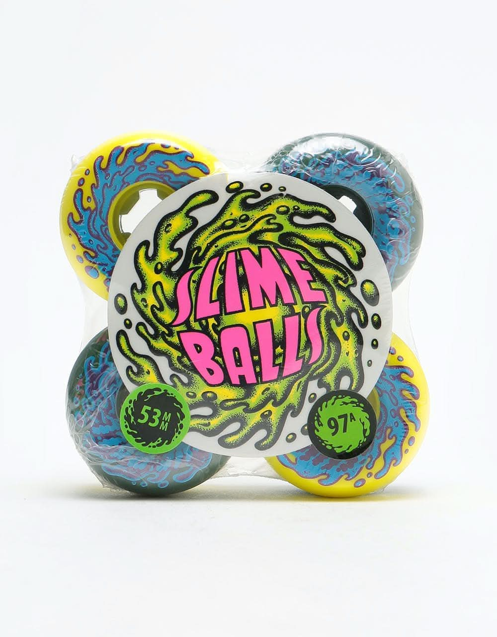 Santa Cruz Slime Balls Double Take Vomit Mini 97a Skateboard Wheel - 5