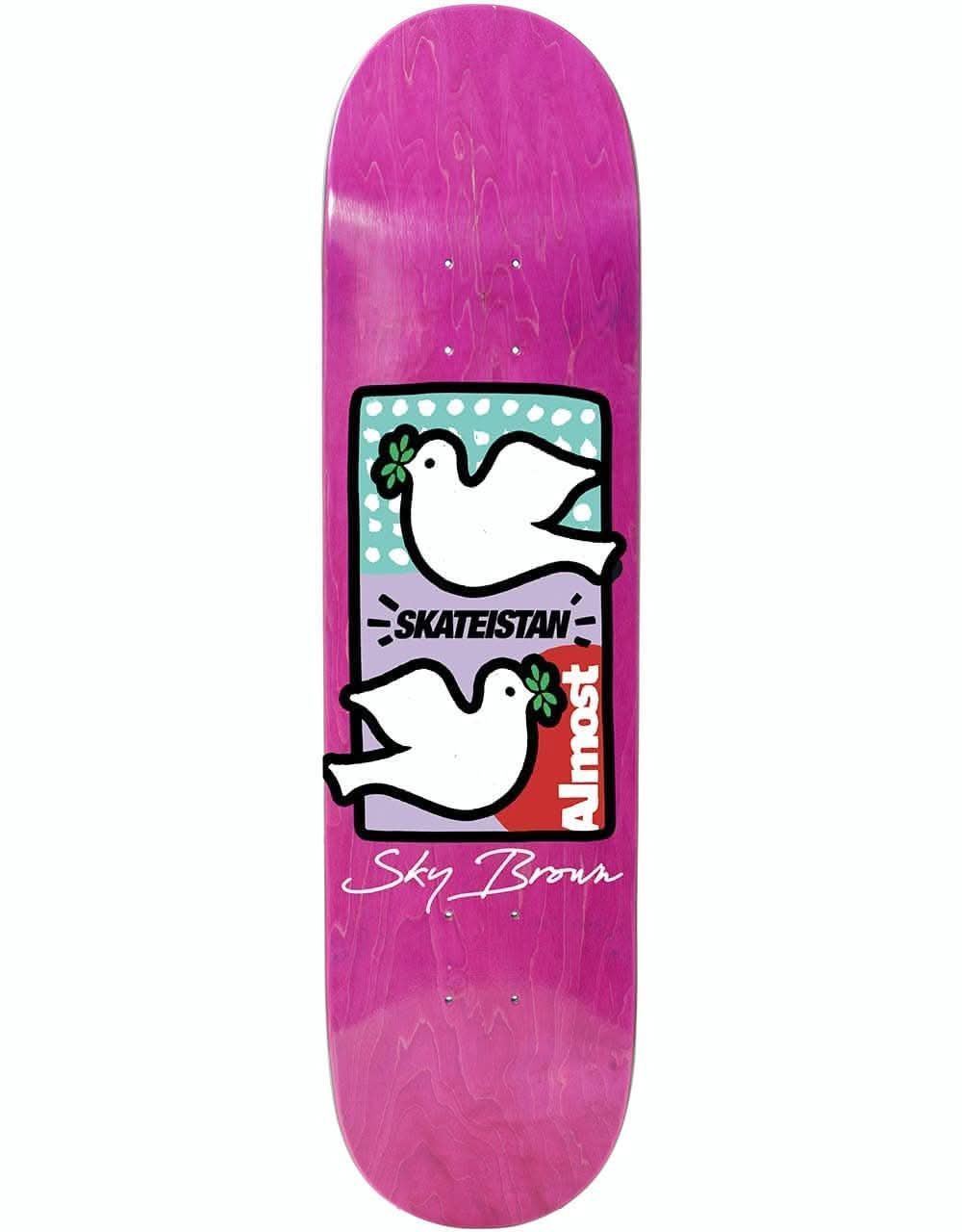 Almost x Skateistan Double Doves R7 Skateboard Deck - 7.75"