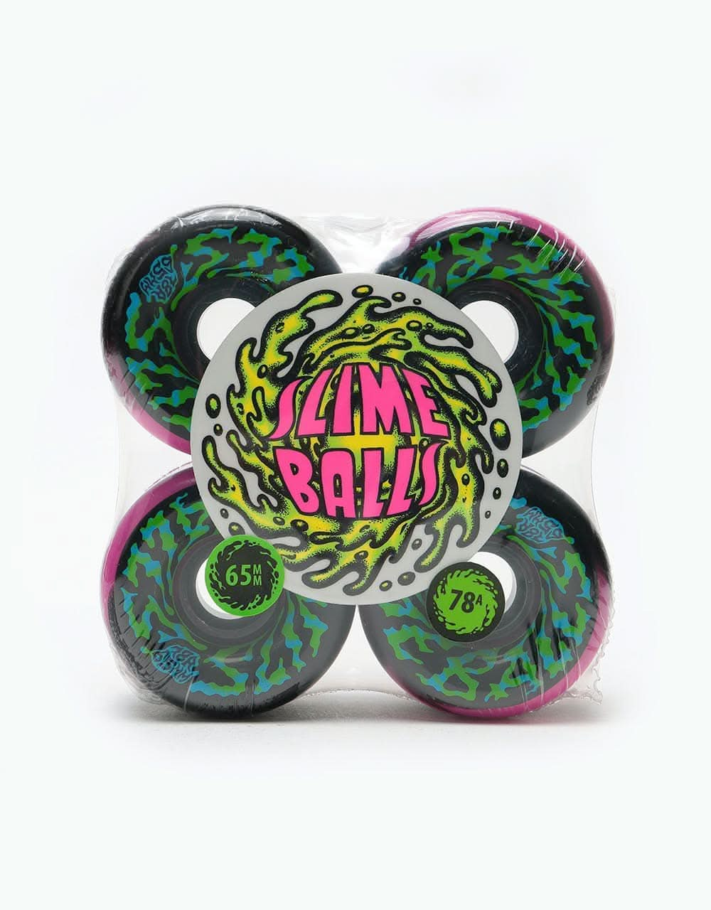 Santa Cruz Slime Balls Swirly 78a Skateboard Wheel - 65mm