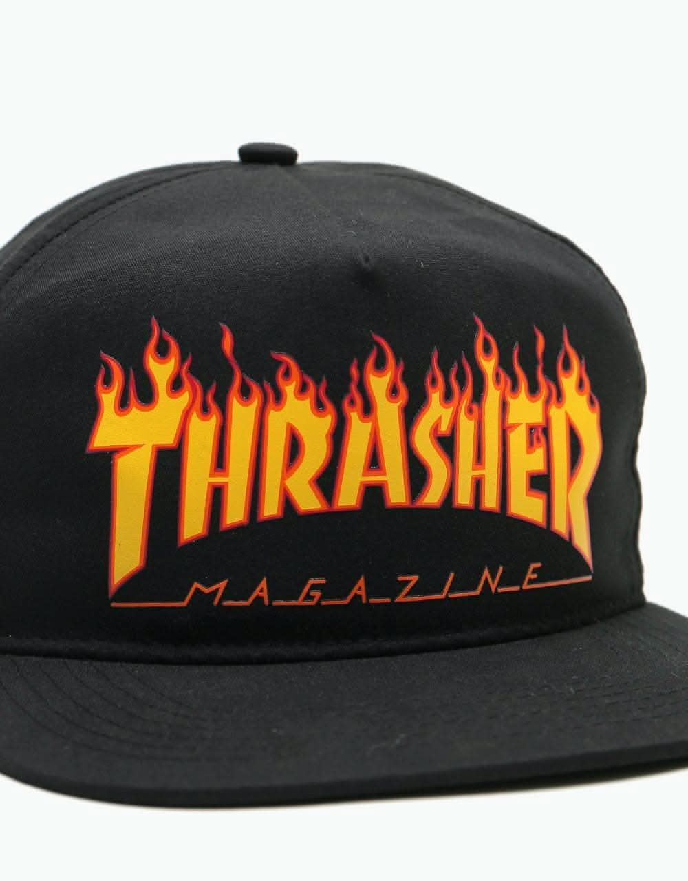 Thrasher Flame Logo Snapback - Black