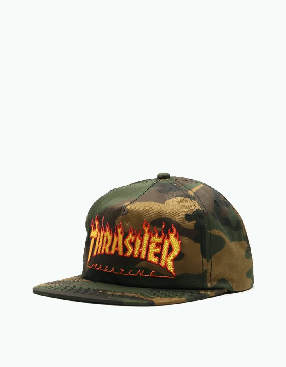 Thrasher Flame Logo Snapback - Camo