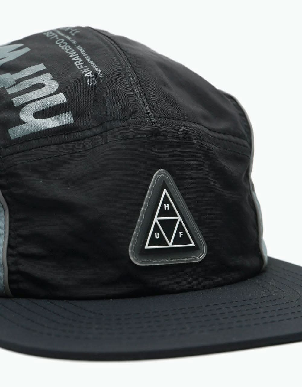 HUF Concealed Pocket Volley 5 Panel Cap - Black