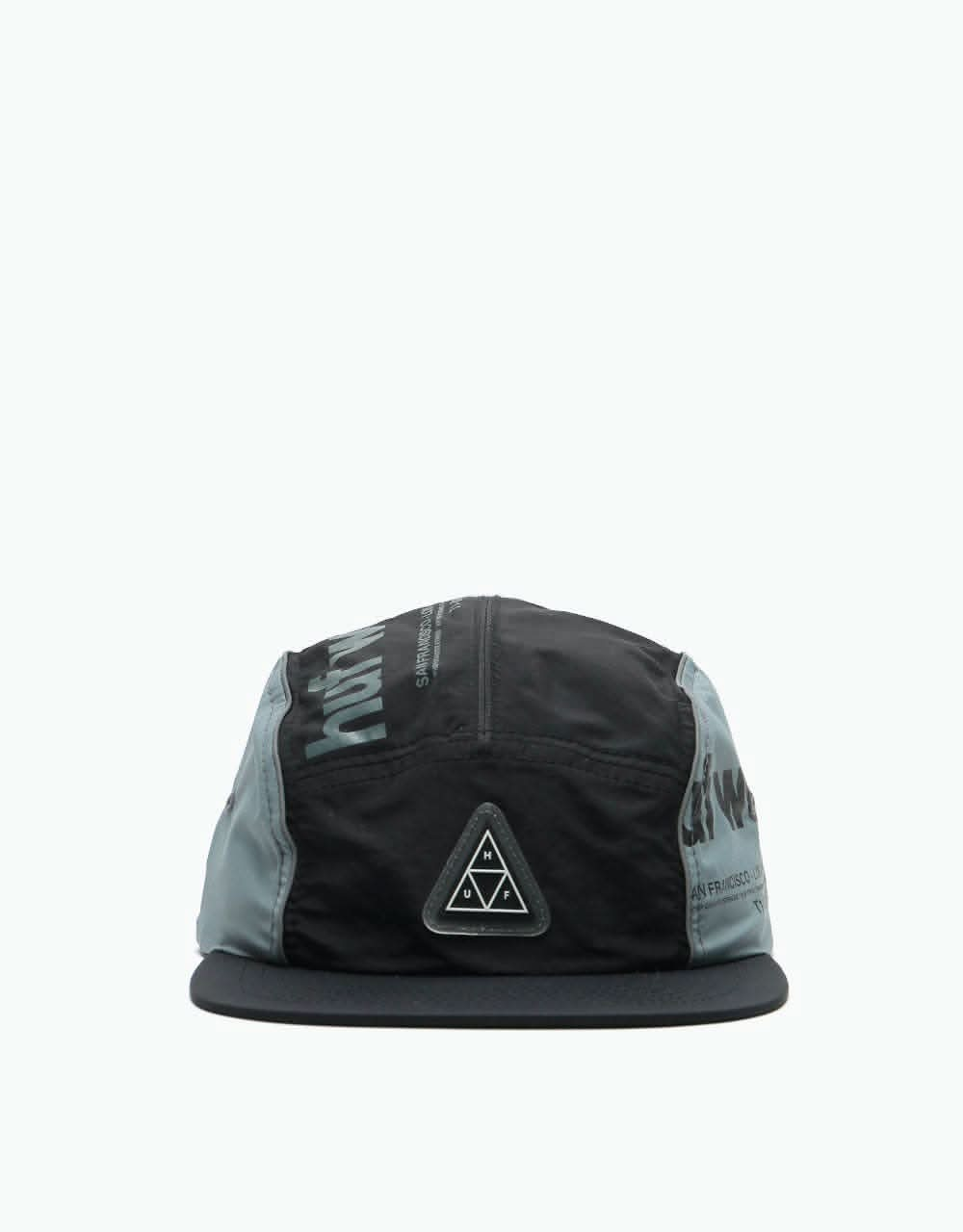 HUF Concealed Pocket Volley 5 Panel Cap - Black