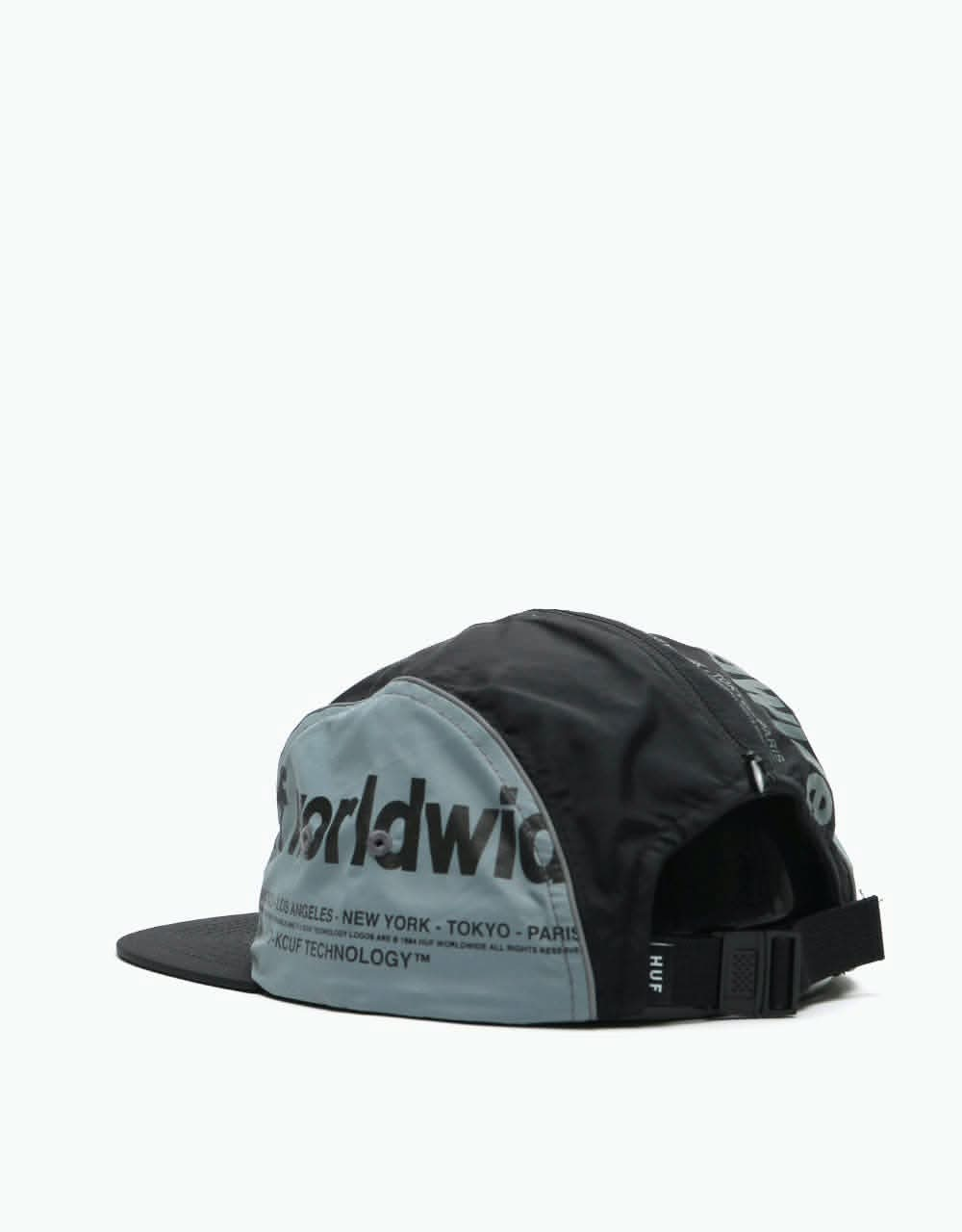 HUF Concealed Pocket Volley 5 Panel Cap - Black