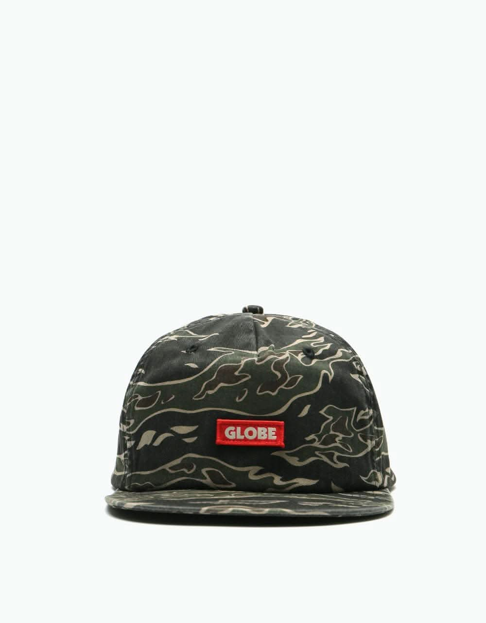 Globe Bar Snapback Cap -Tiger Camo