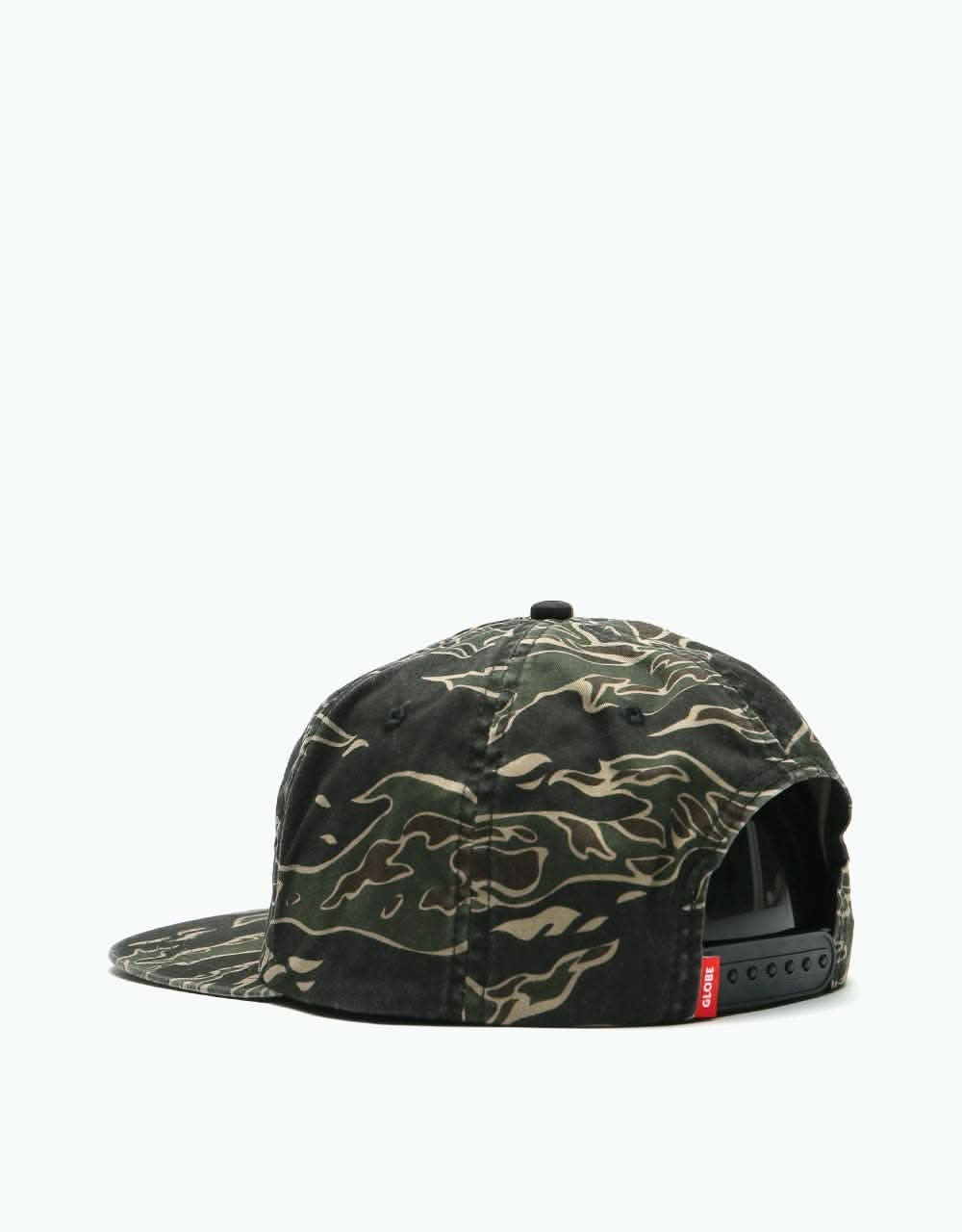 Globe Bar Snapback Cap -Tiger Camo