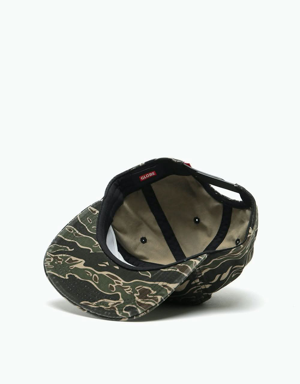 Globe Bar Snapback Cap -Tiger Camo