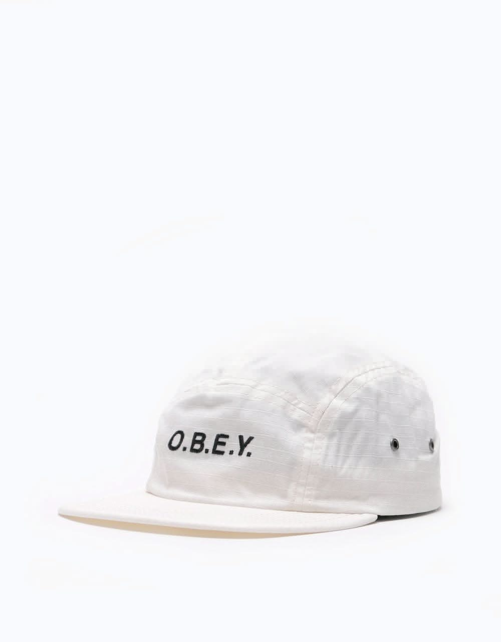 Obey Contorted II 5 Panel Cap - Off White