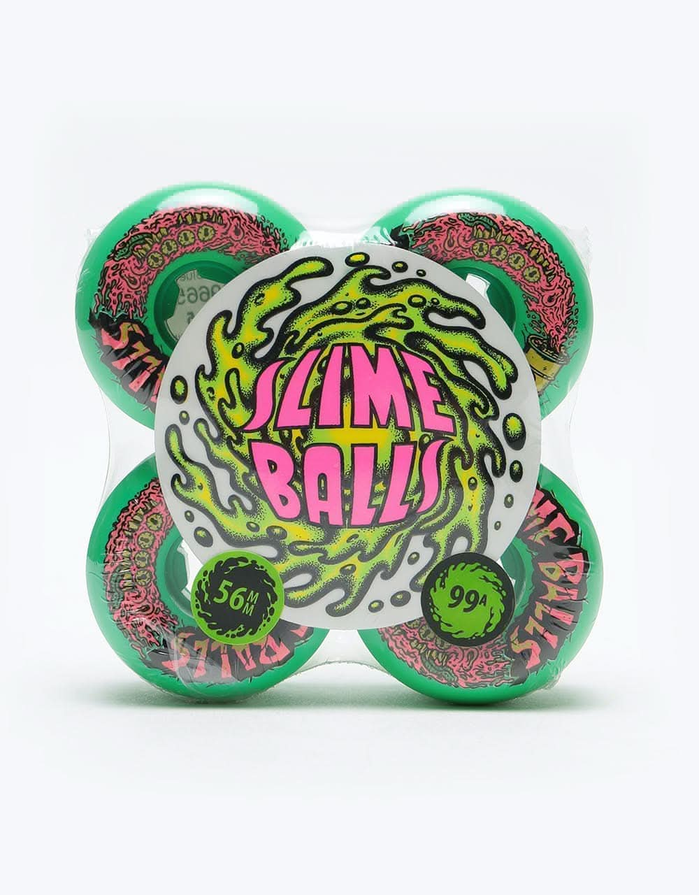 Santa Cruz Slime Balls Toxic Terror Speed Balls 99a Skateboard Wheel - 56mm