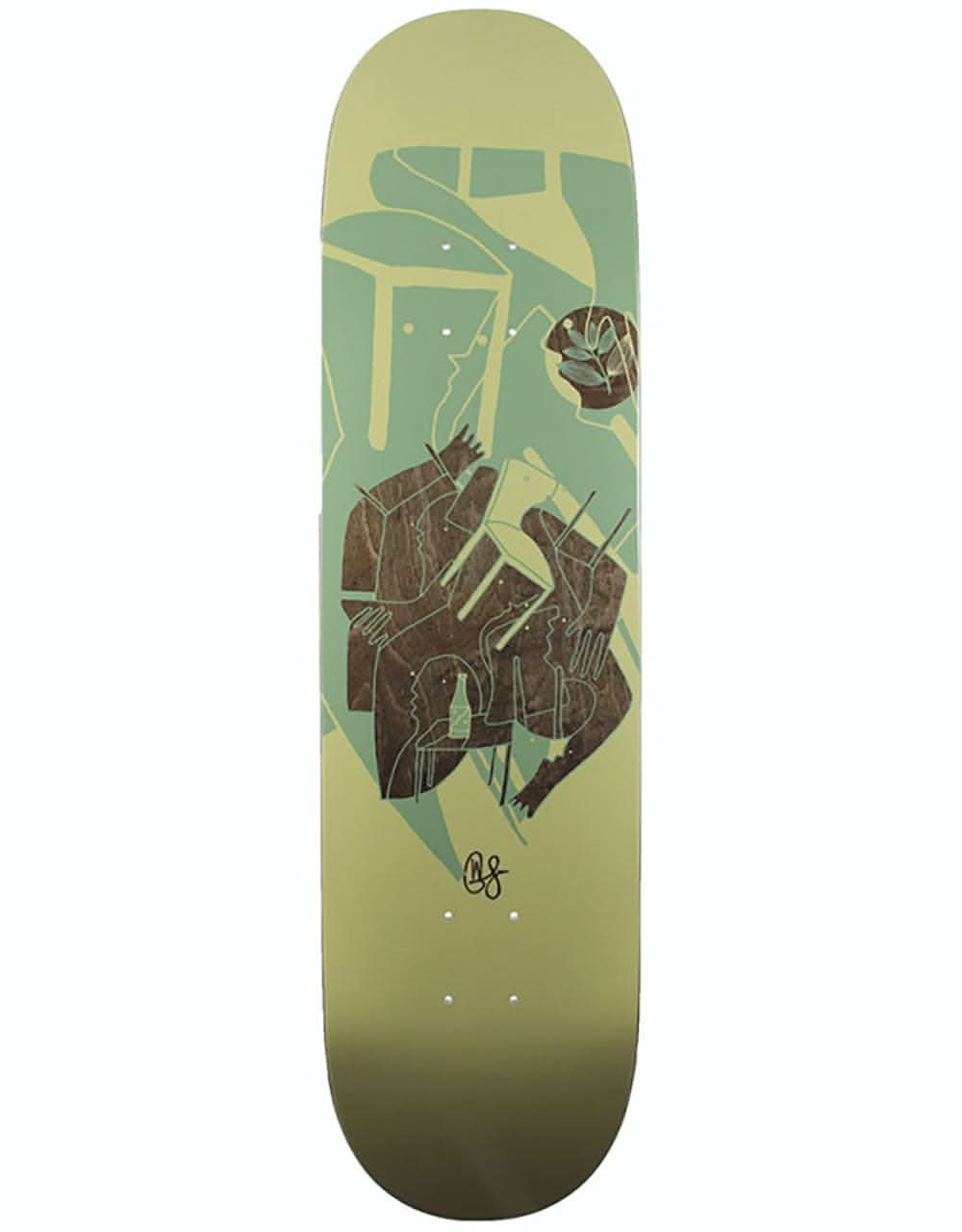 Magenta Fox 'Chair & Bottle' Skateboard Deck - 8.125"