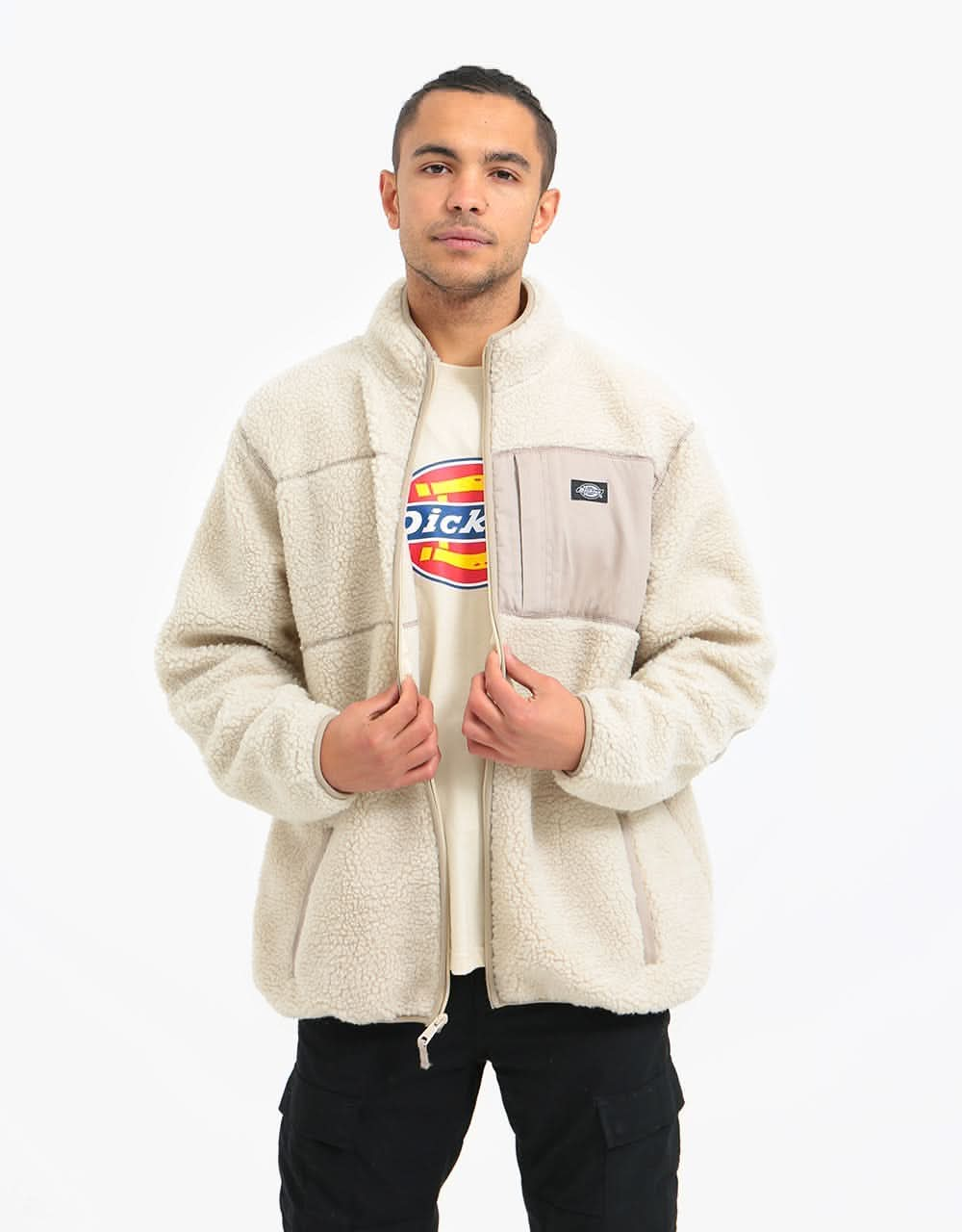 Dickies Red Chute Sherpa Zip Through - Light Taupe