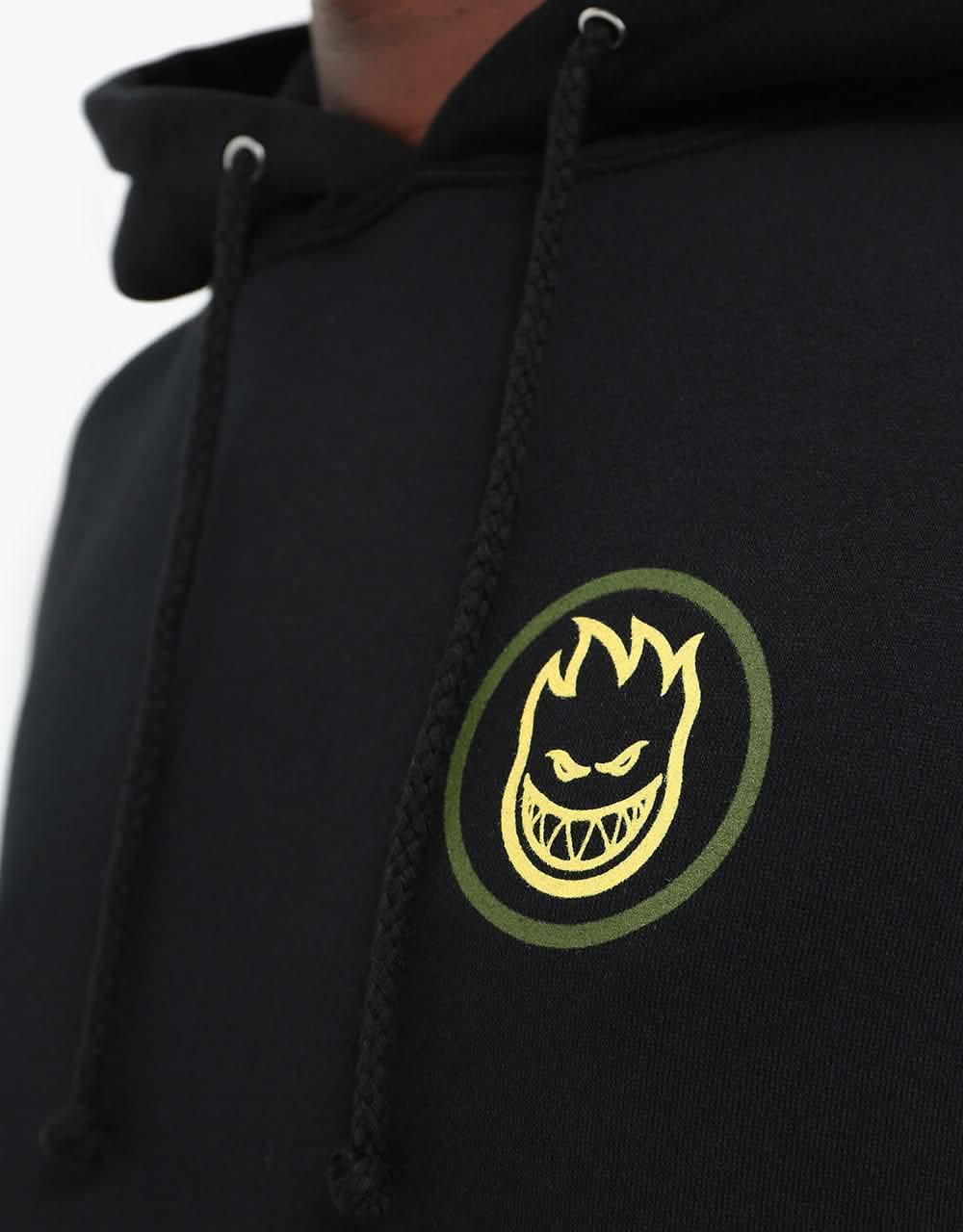 Spitfire Classic Swirl Fade Pullover Hoodie - Black/Olive-Yellow