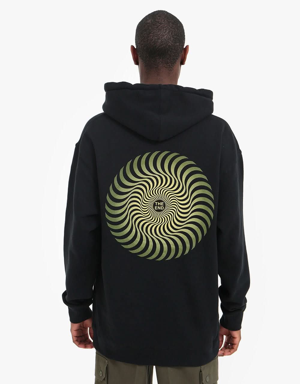 Spitfire Classic Swirl Fade Pullover Hoodie - Black/Olive-Yellow