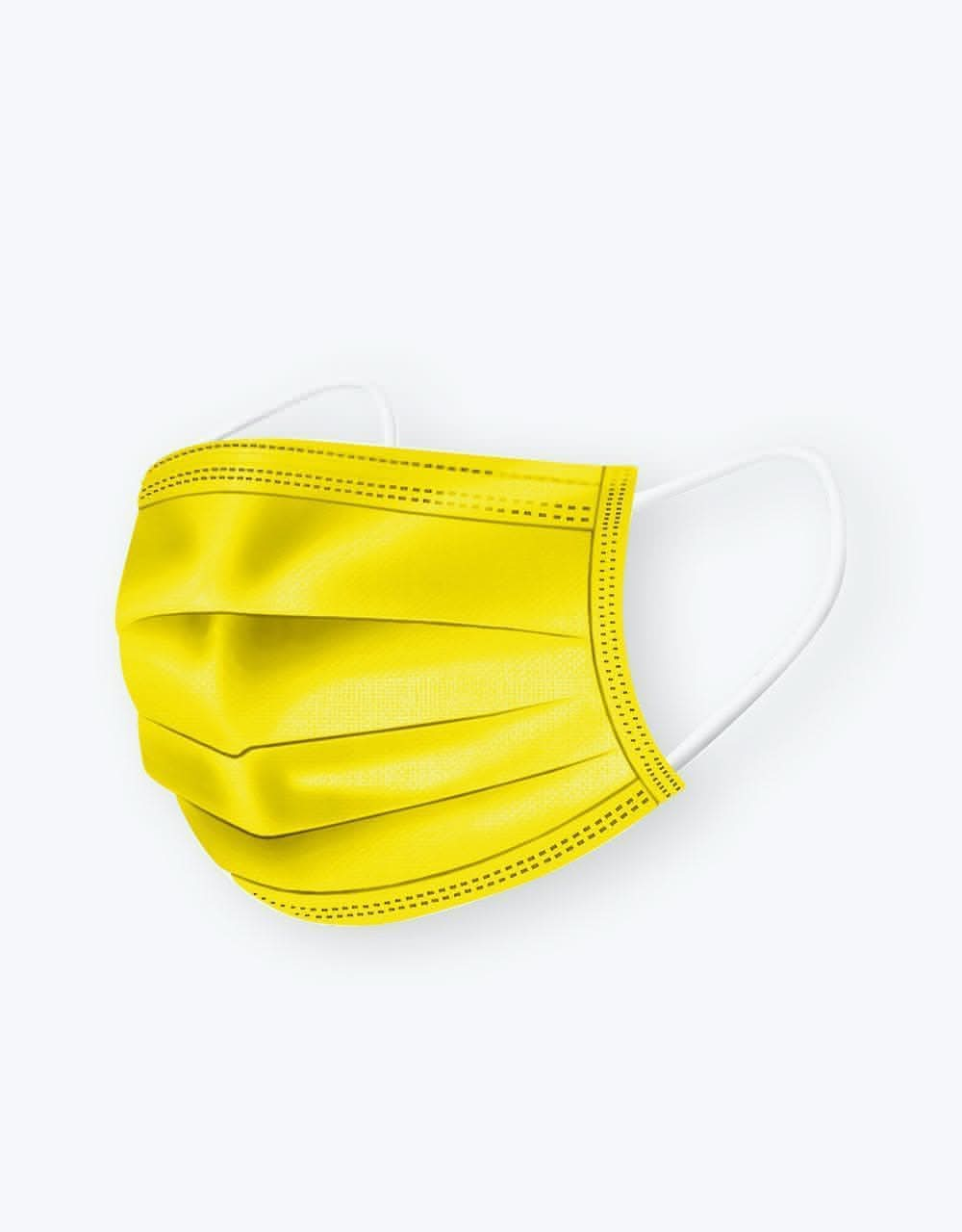 Medipop Disposable D Face Mask 5 Pack - Neon Yellow