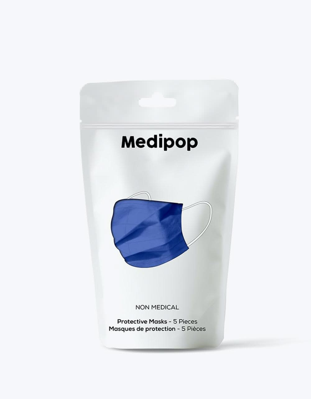 Medipop Disposable D Face Mask 5 Pack - Neon Blue