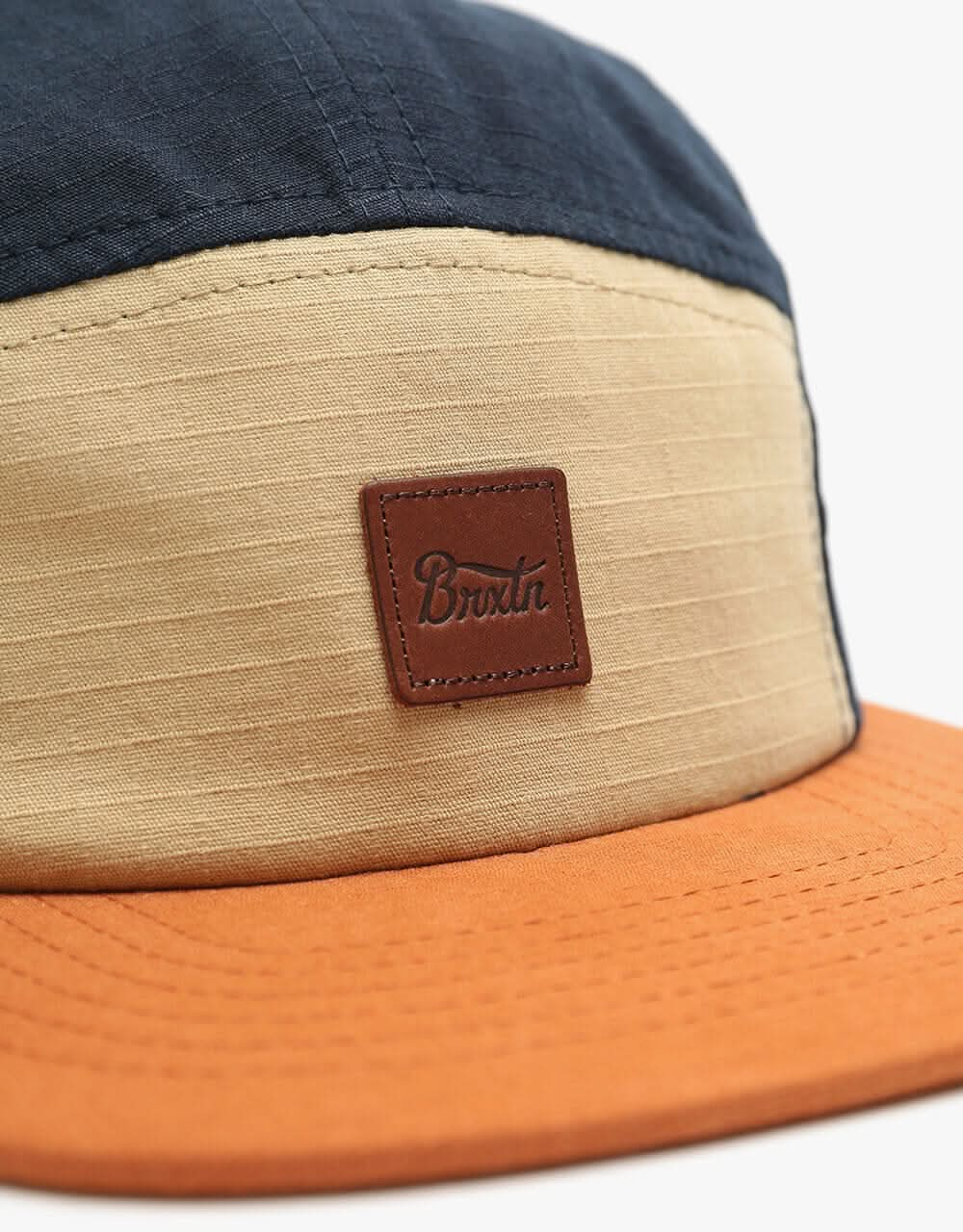 Brixton Stith 5 Panel Cap - Gravel/Amber/Washed Navy