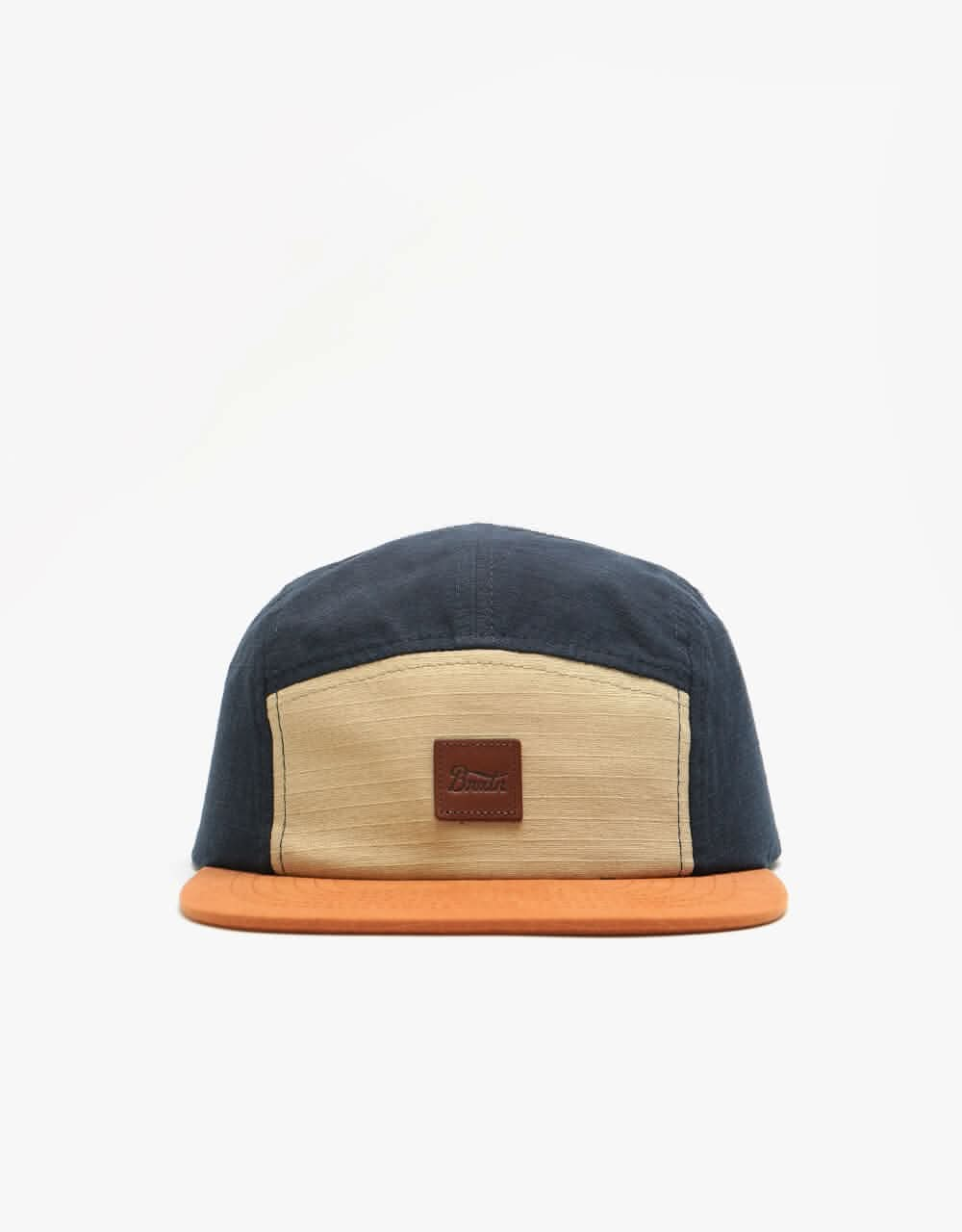 Brixton Stith 5 Panel Cap - Gravel/Amber/Washed Navy