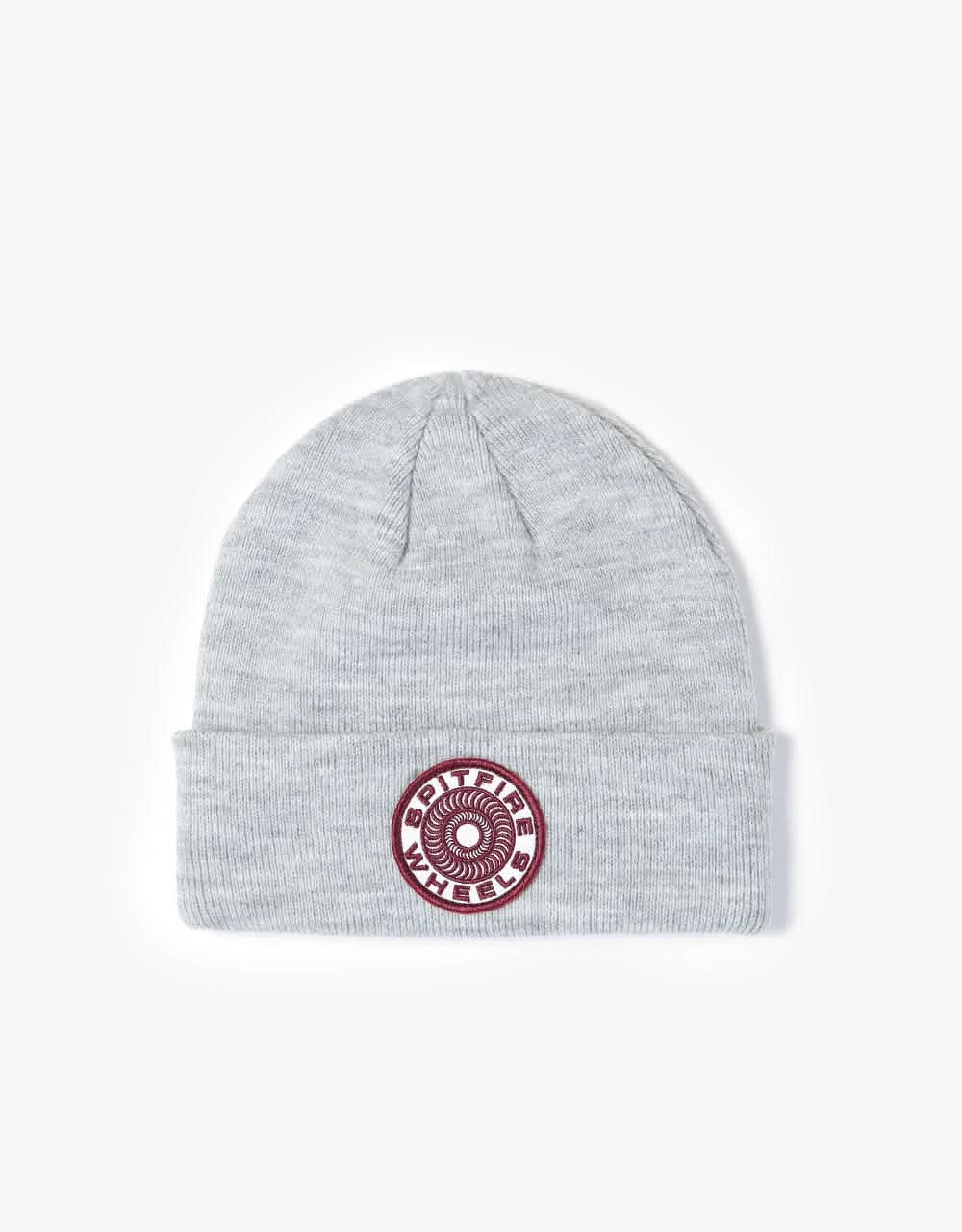 Spitfire Classic 87' Swirl Cuff Beanie - Heather Grey/White/Burgundy