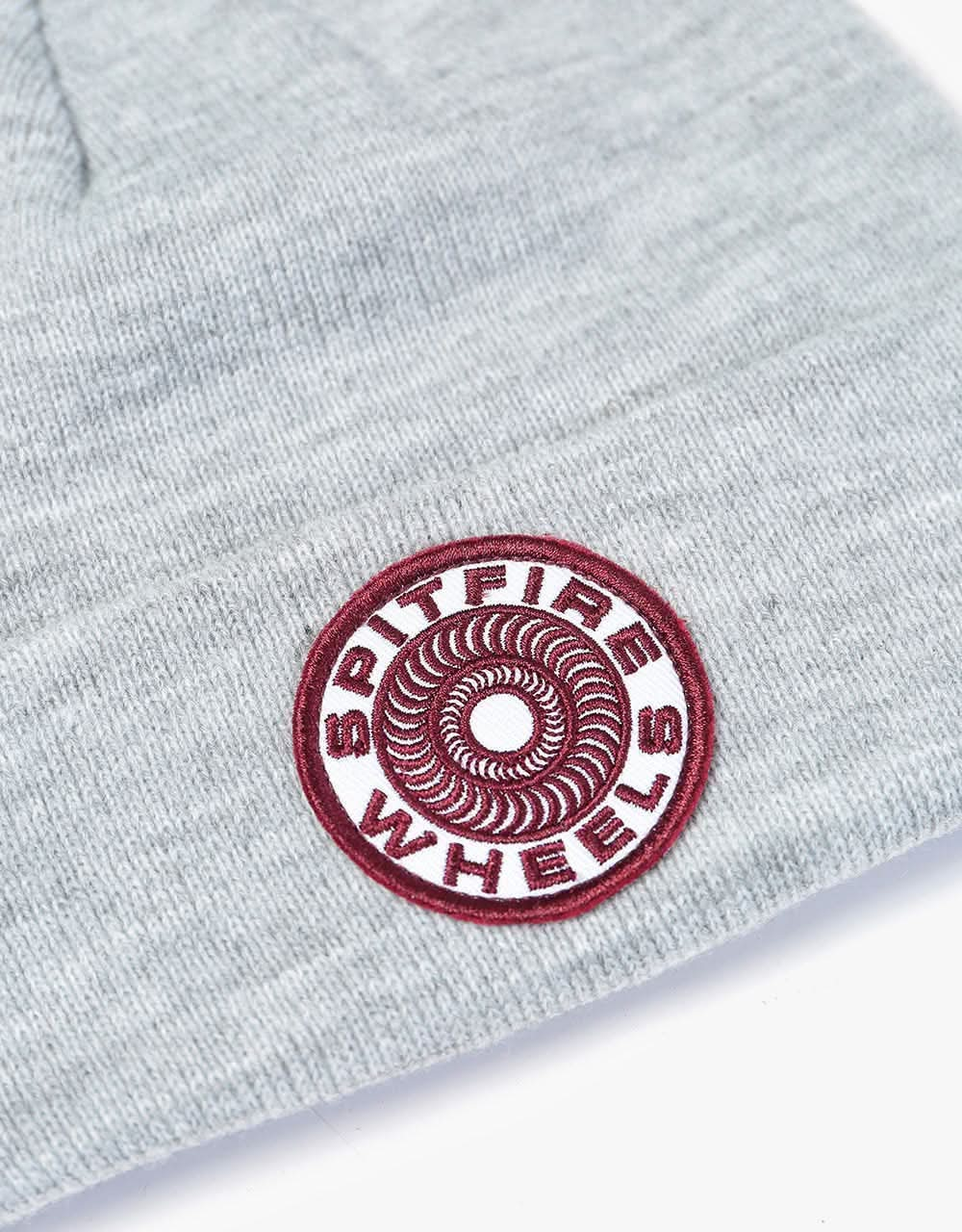 Spitfire Classic 87' Swirl Cuff Beanie - Heather Grey/White/Burgundy