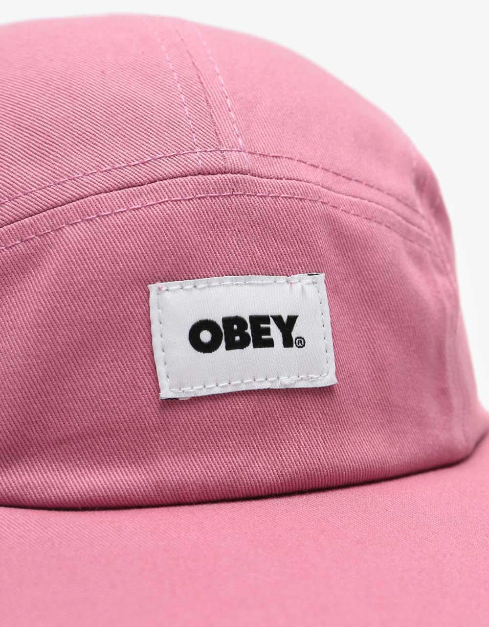 Obey Bold Label Organic 5 Panel Cap - Mesa Rose