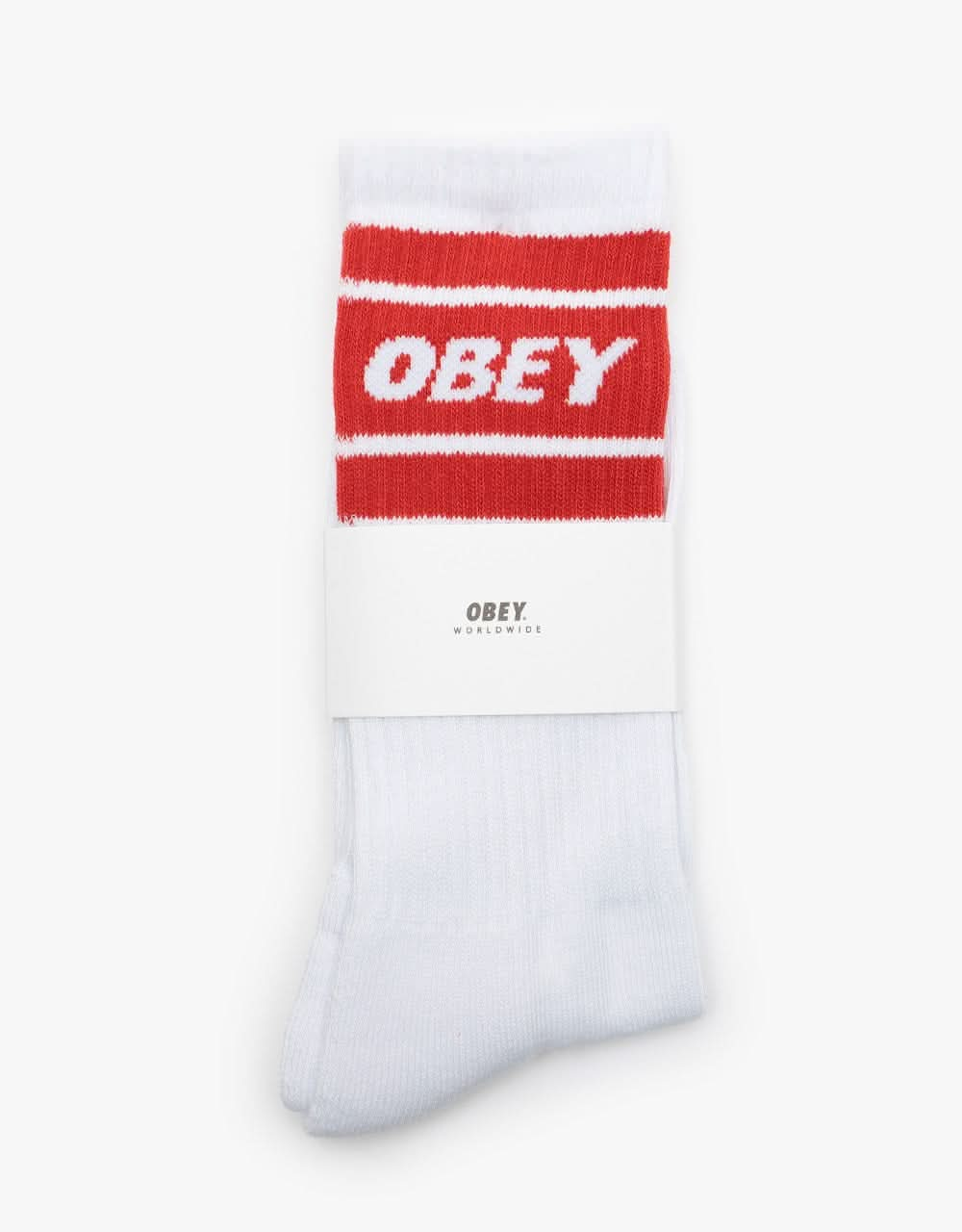 Obey Cooper II Socks - White/Chili