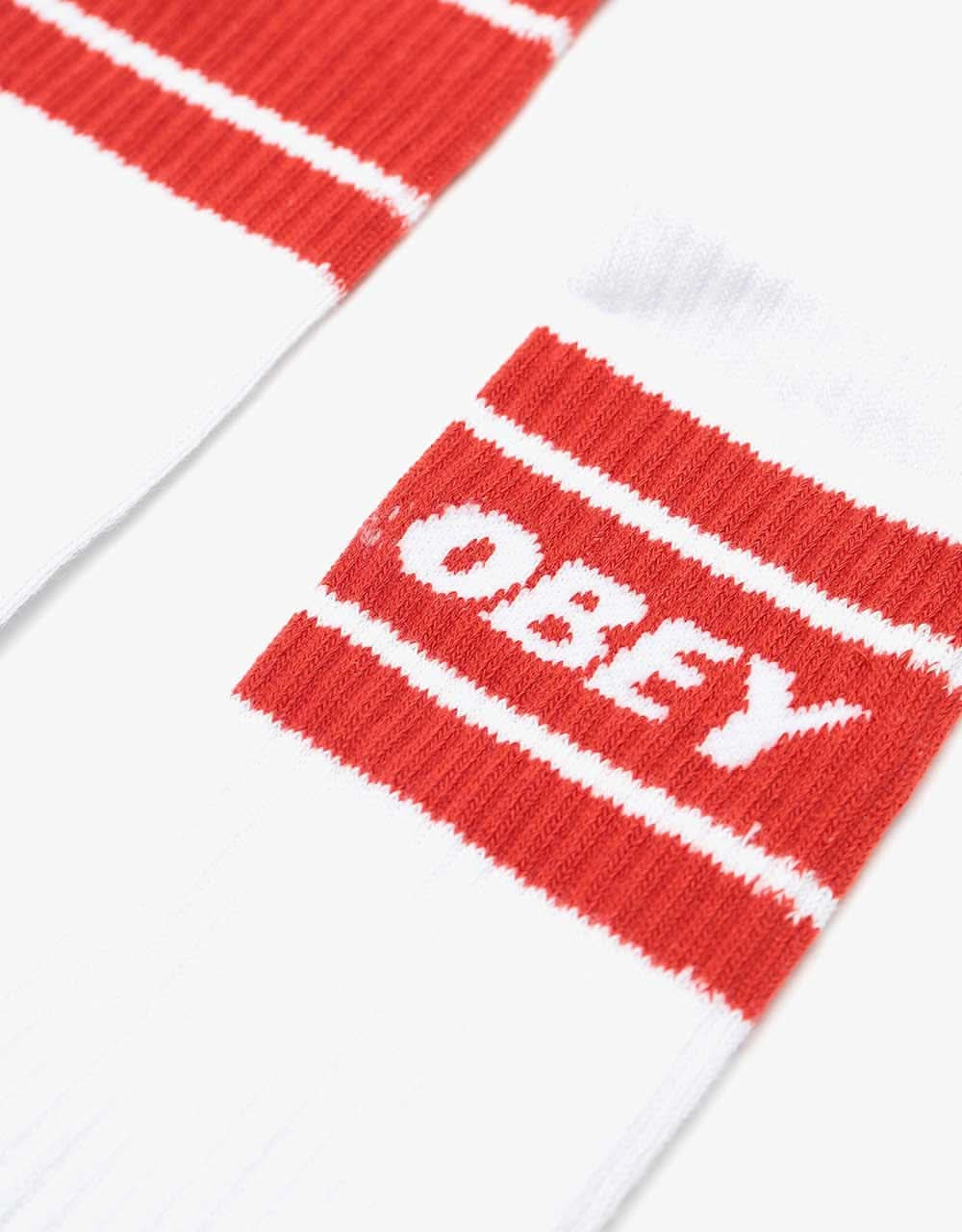 Obey Cooper II Socks - White/Chili