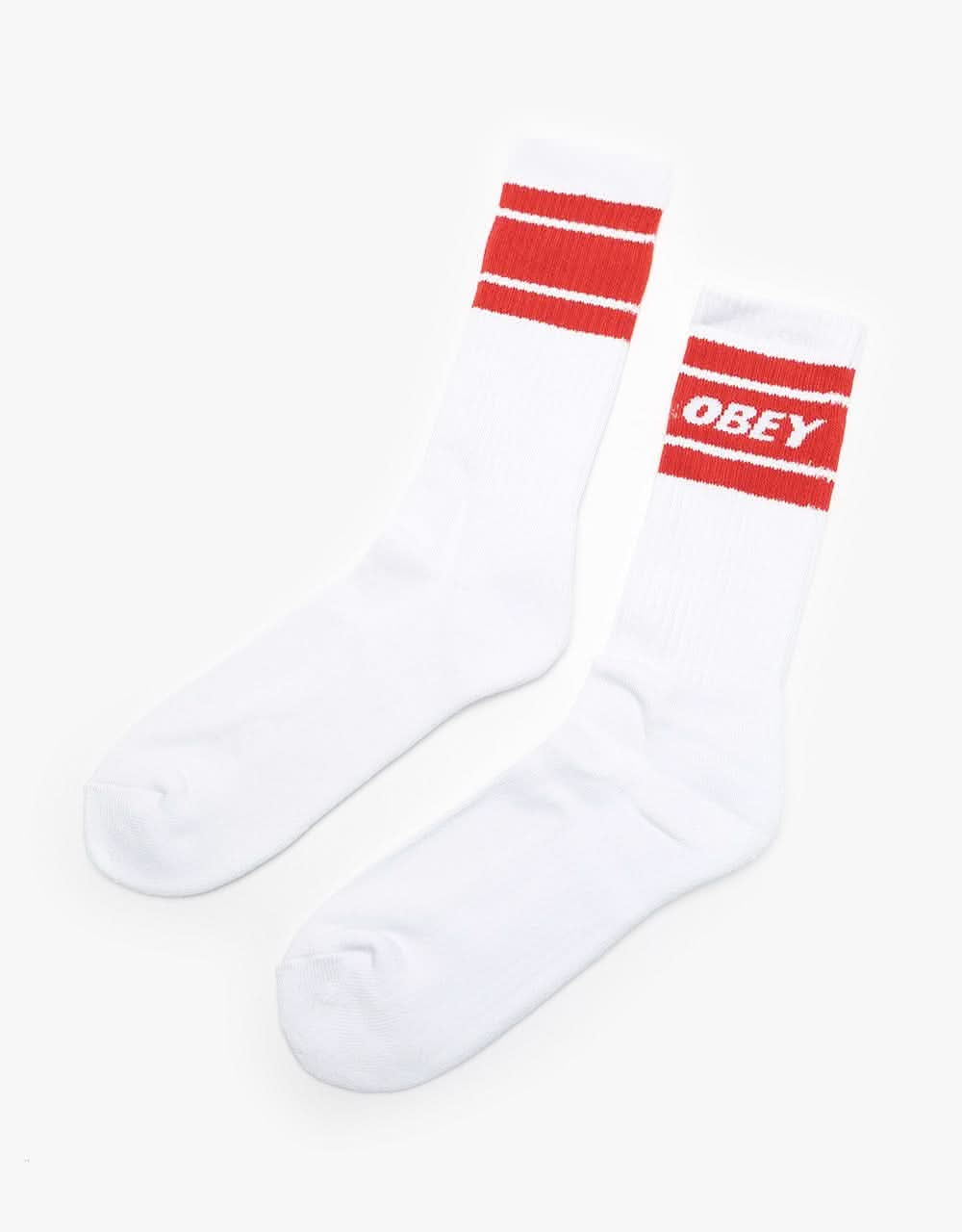 Obey Cooper II Socks - White/Chili