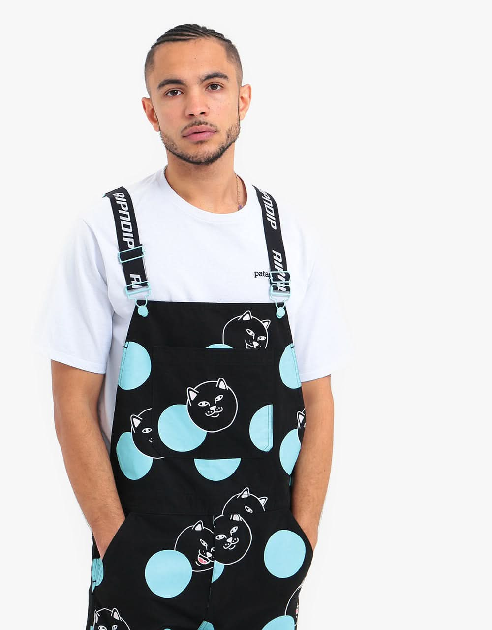 RIPNDIP Polka Jerm Bib Overalls - Black