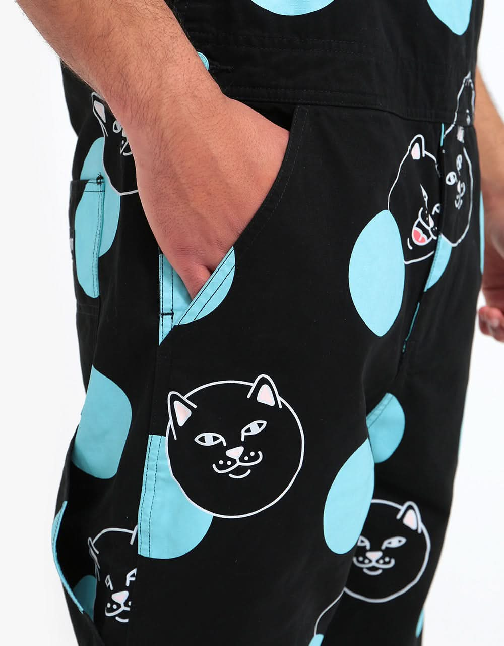 RIPNDIP Polka Jerm Bib Overalls - Black