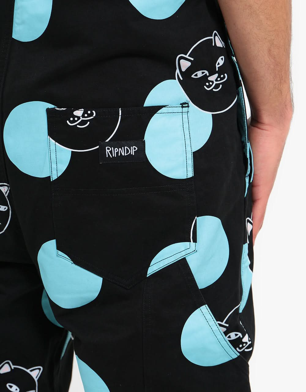 RIPNDIP Polka Jerm Bib Overalls - Black