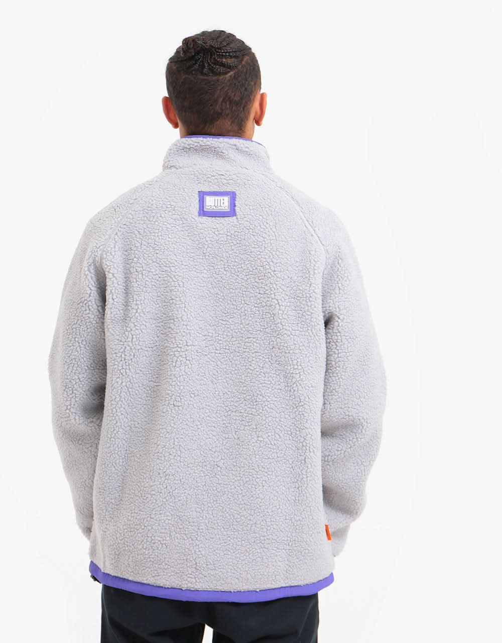 Butter Goods Glacier Sherpa 1/4 Zip - Light Grey