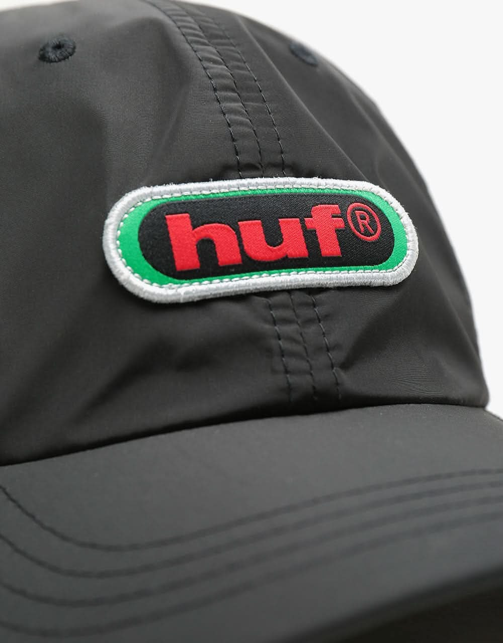 HUF 98 Logo Curved Visor 6 Panel Cap - Black