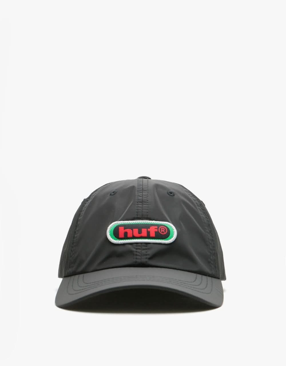 HUF 98 Logo Curved Visor 6 Panel Cap - Black