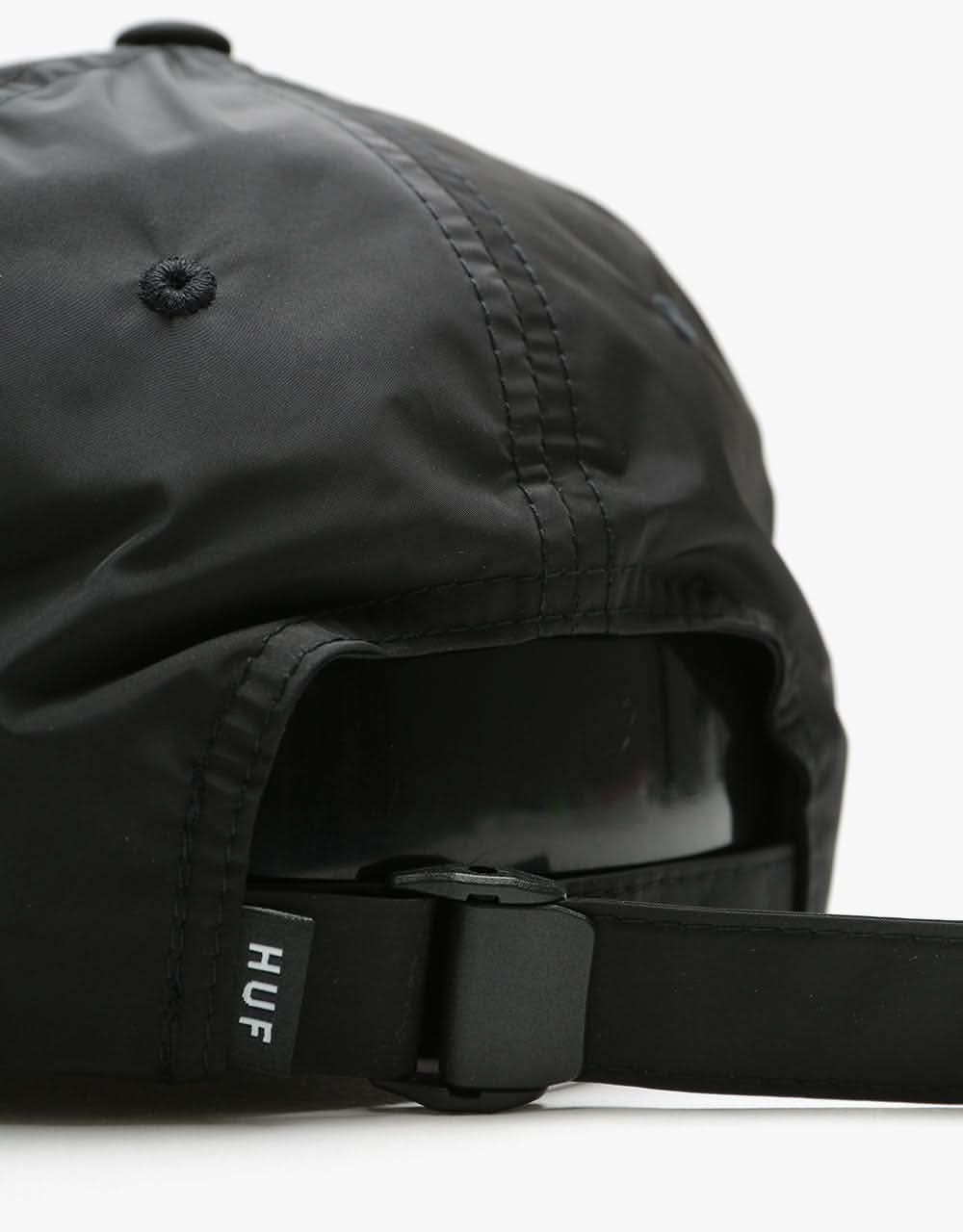 HUF 98 Logo Curved Visor 6 Panel Cap - Black