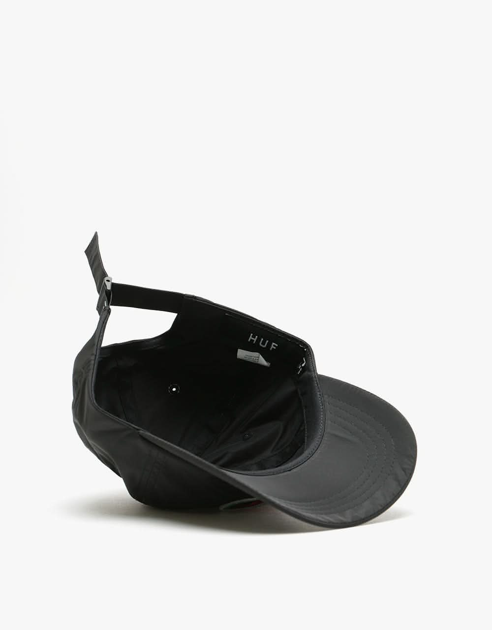 HUF 98 Logo Curved Visor 6 Panel Cap - Black